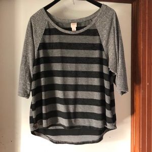 Gray and Black Raglan Tee